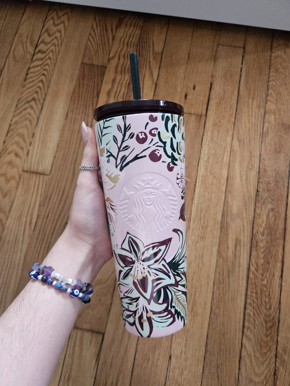 Starbucks Holiday 2022 Pink Enchanted Forest Stainless Steel Tumbler (24 oz) - Picture 3 of 7